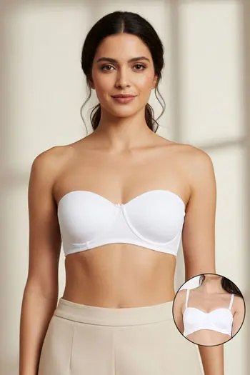 Zivame-Padded Wired 3/4Th Coverage Multiway Bra-White