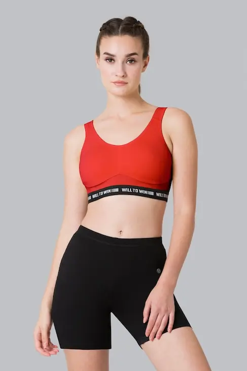 Van Heusen Proactive Women Tomato Red Anti Bacterial Wireless Sports Bra