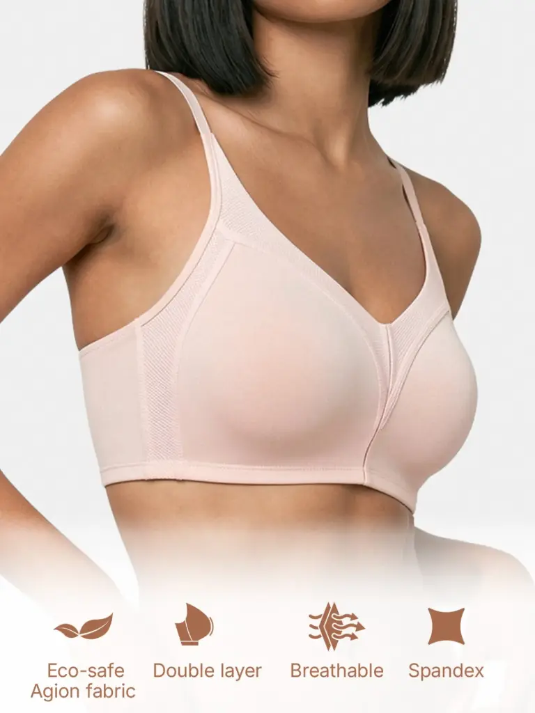 Enamor - Full Support Everyday Full Figure Bra - Jiggle Control and Antimicrobial, Non-Padded, Wirefree, Full Coverage Women's Bra-(Pearl)