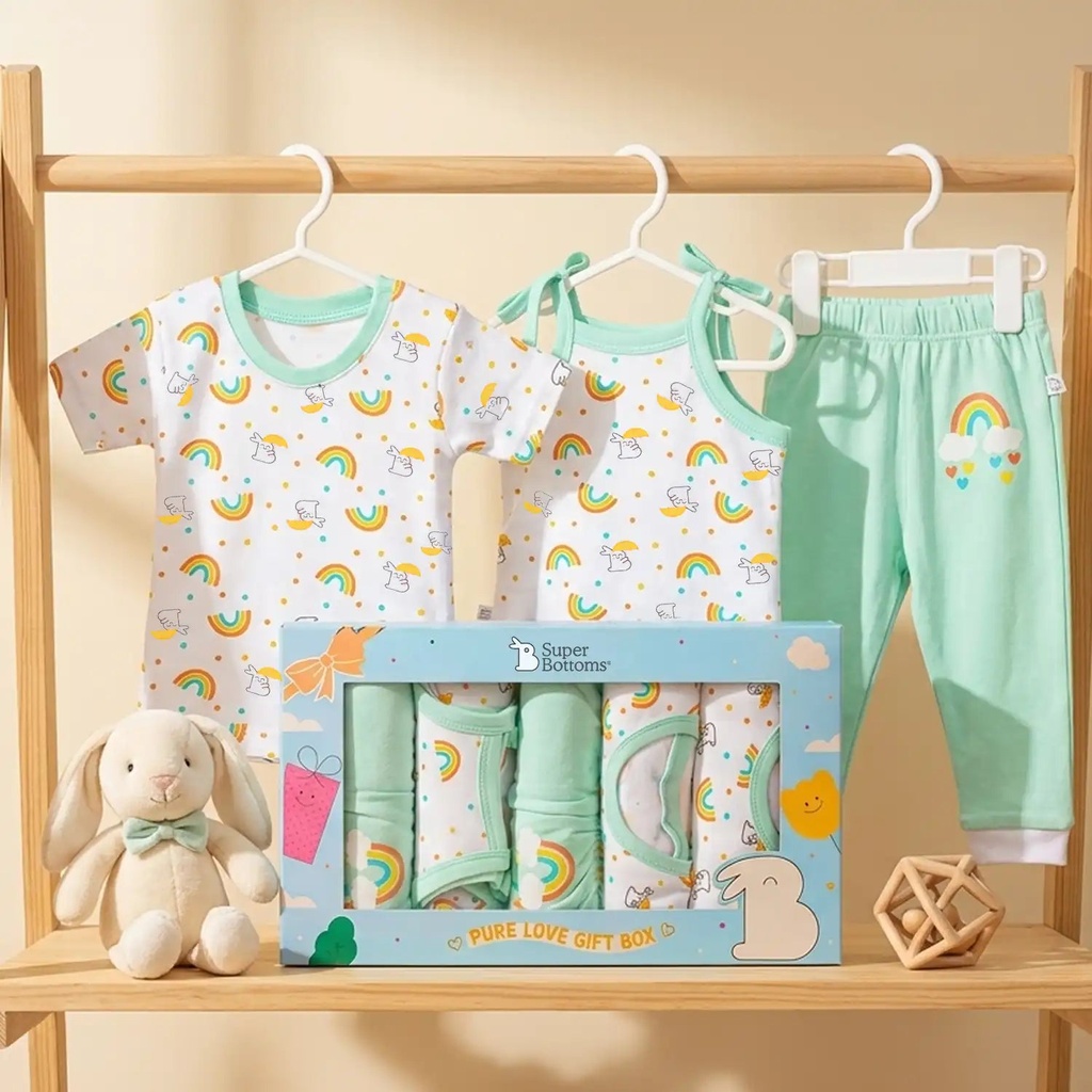 Super bottoms-Pure Love Gift Set - Pack of 6-Soft Cotton Clothing Set | Gentle on Newborn Skin