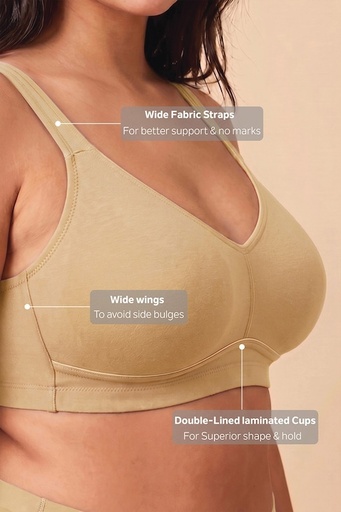 Van Heusen Women Candied Ginger Solid Plus Size Wireless Minimizer Bra