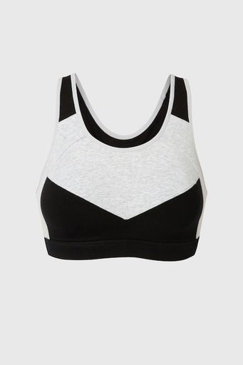 Van Heusen Proactive Women Black Colour Blocked Anti Bacterial Wireless Racerback Sports Bra