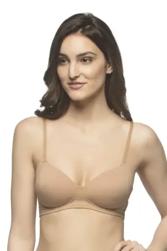  Amante-Carefree Casuals Padded Non-Wired T-Shirt Bra - Sandalwood