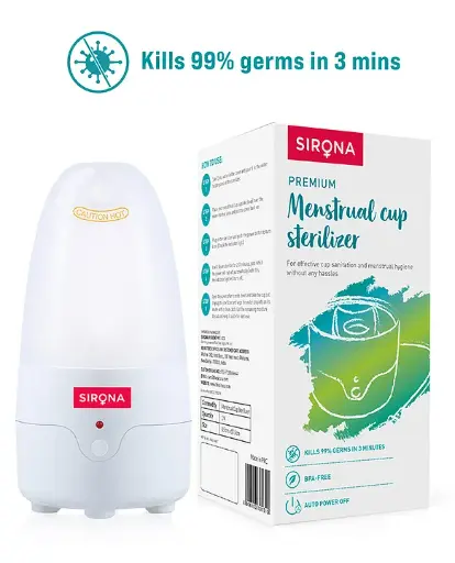 [Menstrual Cup Sterilizer] Sirona-Menstrual Cup Sterilizer, BPA Free, Kills 99% of Germs in 3 Minutes with Steam-1 Unit