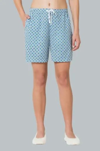 Van Heusen Women Cluster Tile Allover Print Functional Pocket Superior Drape Lounge Shorts