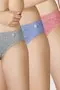 Van Heusen Women Light Assorted Print Pack of 3 Allover Print Anti Bacterial No Marks Waistband Bikini Panty
