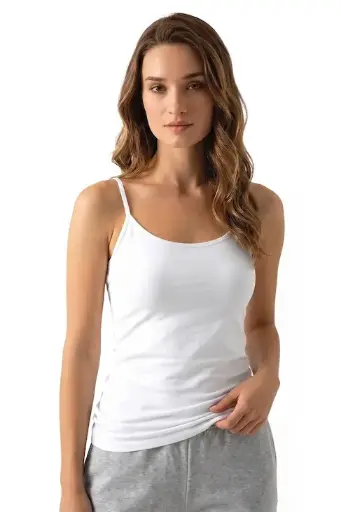 Van Heusen Women White Solid Anti-Bacterial Colour Fresh Spaghetti