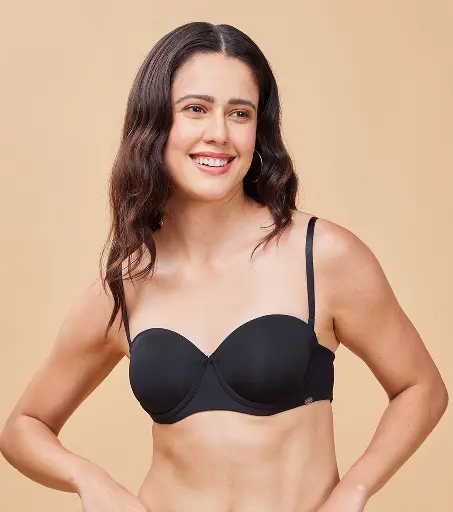 Enamor-Strapless Transparent Back Bra for Women - Padded, Wired and High-Coverage