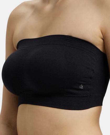 Jockey-Wirefree Padded Micro Touch Nylon Elastane Stretch Bandeau Bra with Removable Pads and Detachable Transparent Straps