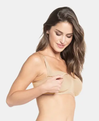 Wirefree Non Padded Super Combed Cotton Elastane Stretch Full Coverage Nursing Bra with Front Clasp Opening
