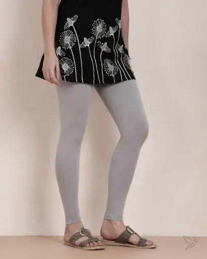 Twin Birds-Cotton Ankle Legging - Polar Smoke
