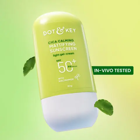[MATTIFING SUNSCREEN SPF 50-50g] Dot & Key-Cica + Niacinamide Sunscreen, In-Vivo Tested SPF 50+ PA++++
