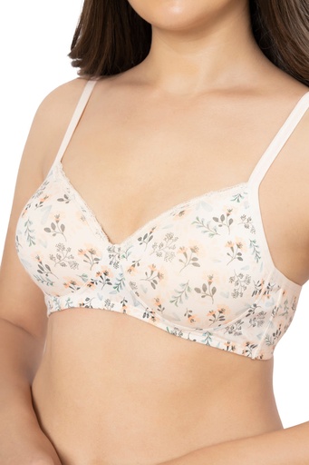  Amante-Cotton Casuals Padded Non-Wired Printed T-Shirt Bra - Cotton Bloom Print