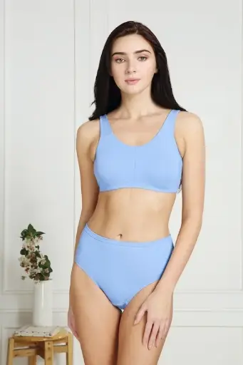 Van Heusen Women Powder Blue Solid Wireless Non Padded Bra