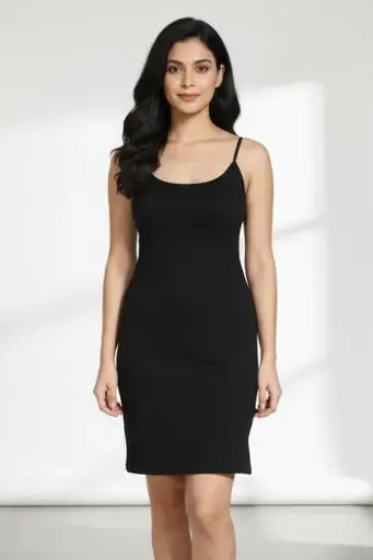  Zivame Knit Cotton Kurti Slip -Short-Black