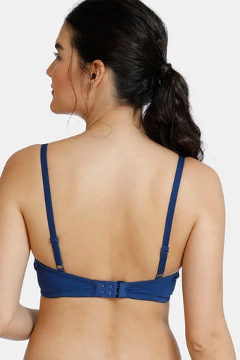 Zivame-Beautiful Basics Padded Non Wired 3/4th Coverage T-Shirt Bra -Navy Peony