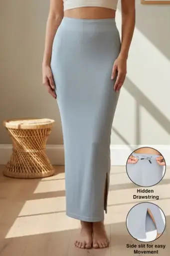 Zivame-All Day Seamless Mermaid Saree Shapewear With Removable Drawcord - Grey