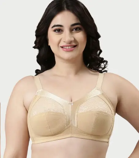 Enamor- M-Frame Side Shaper Panel Women's Cotton Everyday Bra - Non Padded, Wirefree, Full Coverage-Skin