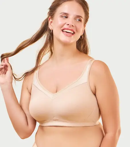 Enamor-Full Support Super Lift Women's Cotton Everyday Minimizer Bra - Non Padded, Wirefree, Full Coverage - (Paleskin)